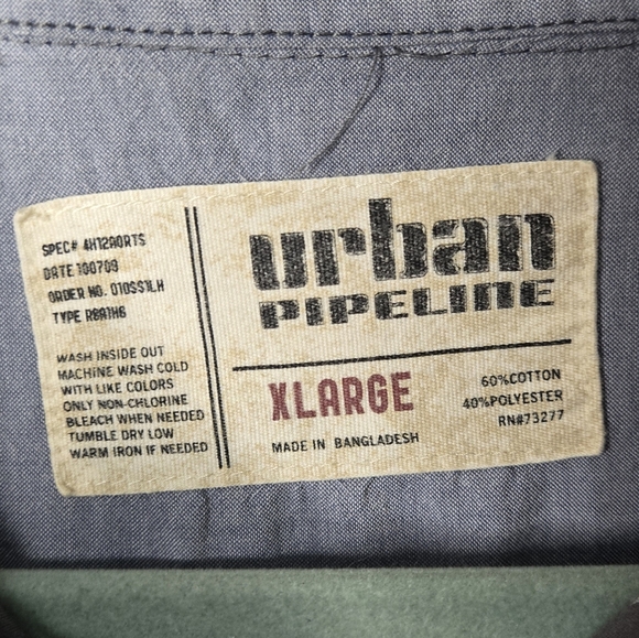 Urban Pipeline Gray Plaid Convertible Long Sleeve Button-up Shirt Mens X-Large - Picture 16 of 16